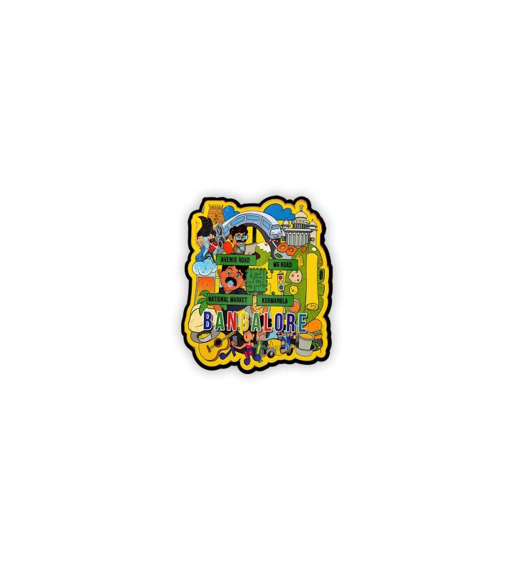 Bangalore Wooden Fridge Magnet Sticker Almirah, Refrigerator, Home & Kitchen Door Travel Souvenir & Gift Items Magnet